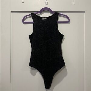 Le Lis Charcoal Ribbed Body Suit